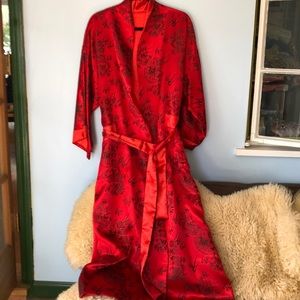 Unisex bath robe, red, Asian, one size, reversible